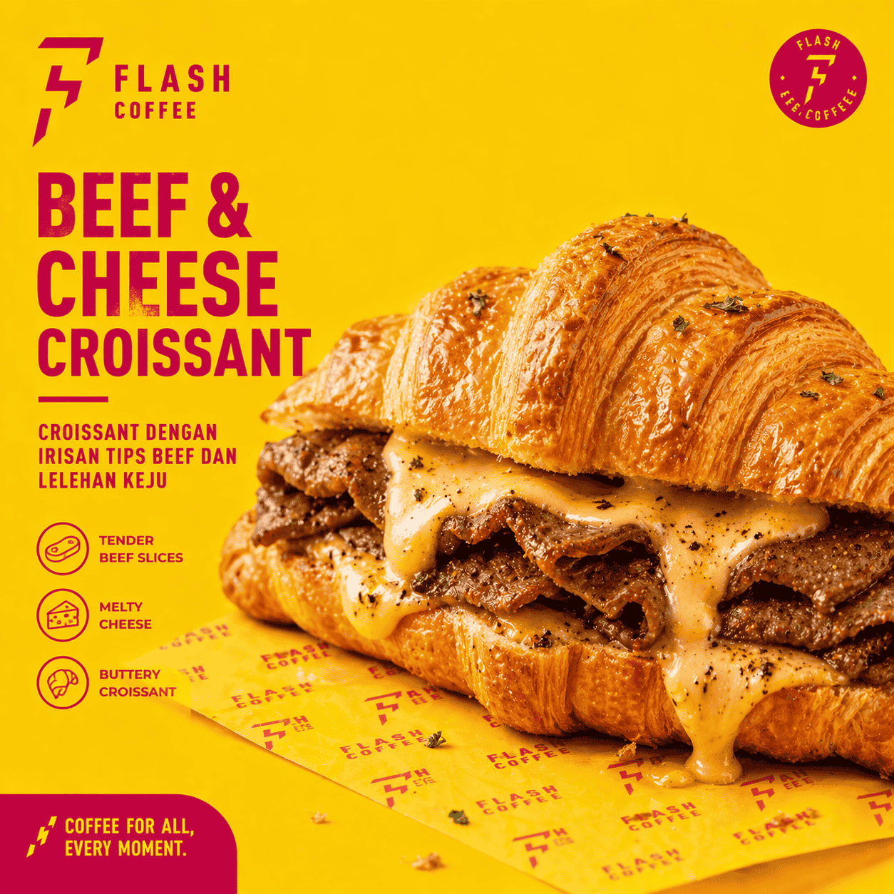 Beef & Cheese Croissant Flash Coffee